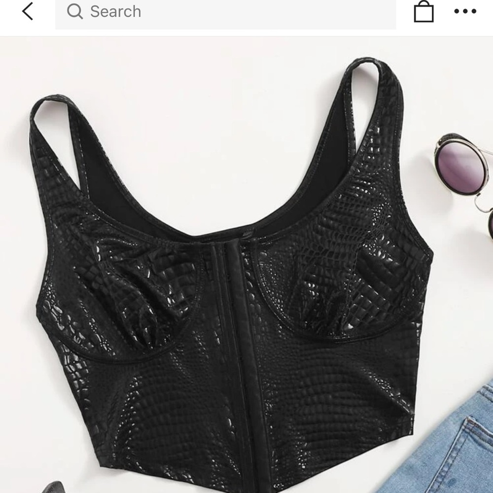SHEIN Plus Embossed Crocodile Tank Top